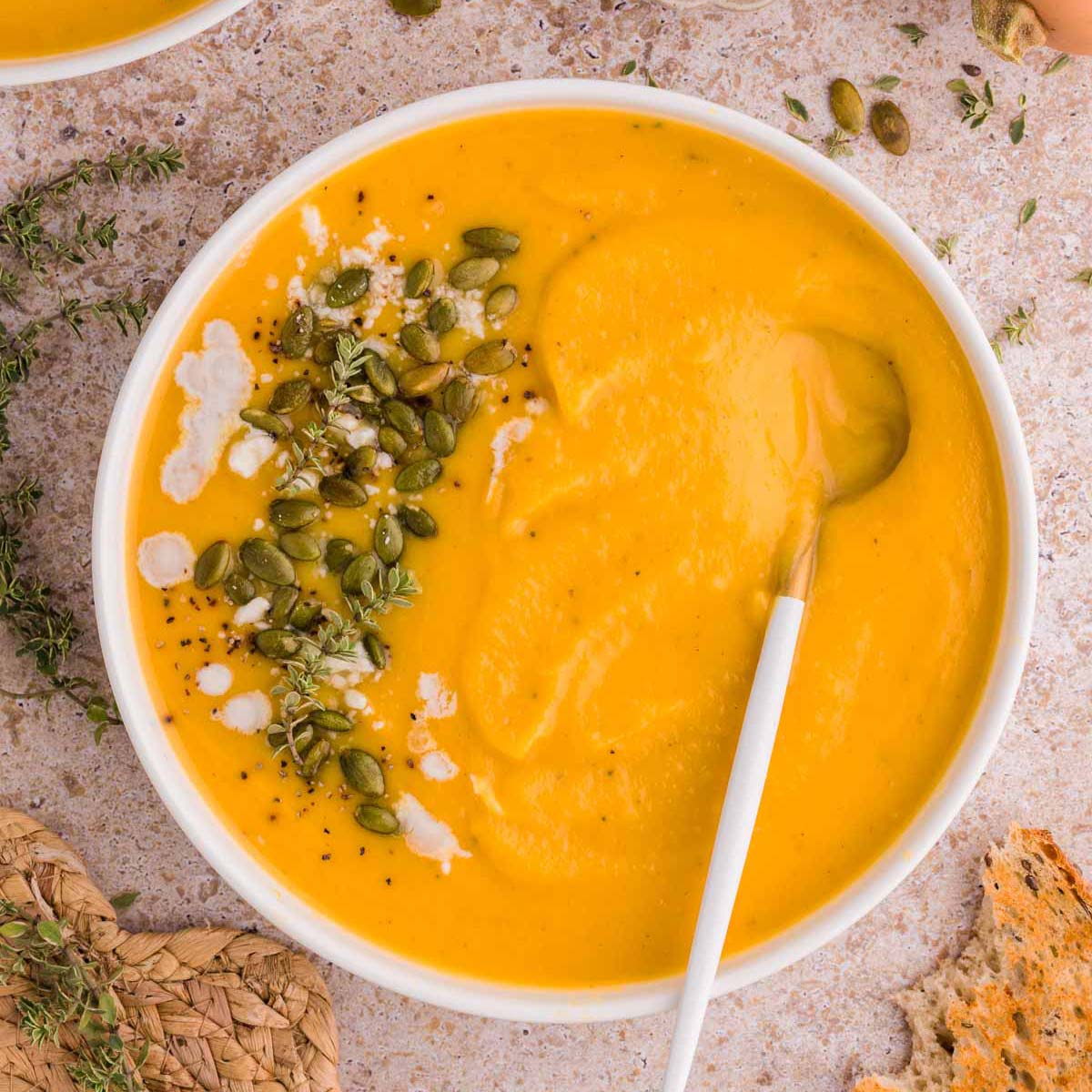 Creamy Roasted Butternut Squash Soup: Vegan & Make-Ahead